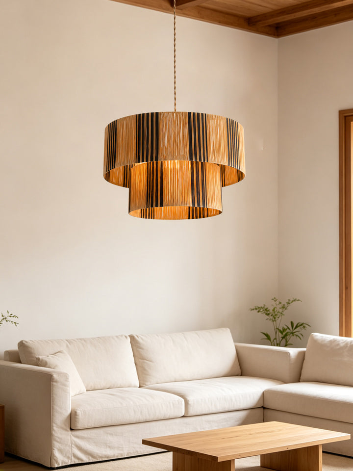 Ravelle Raffia Tiered Pendant Light