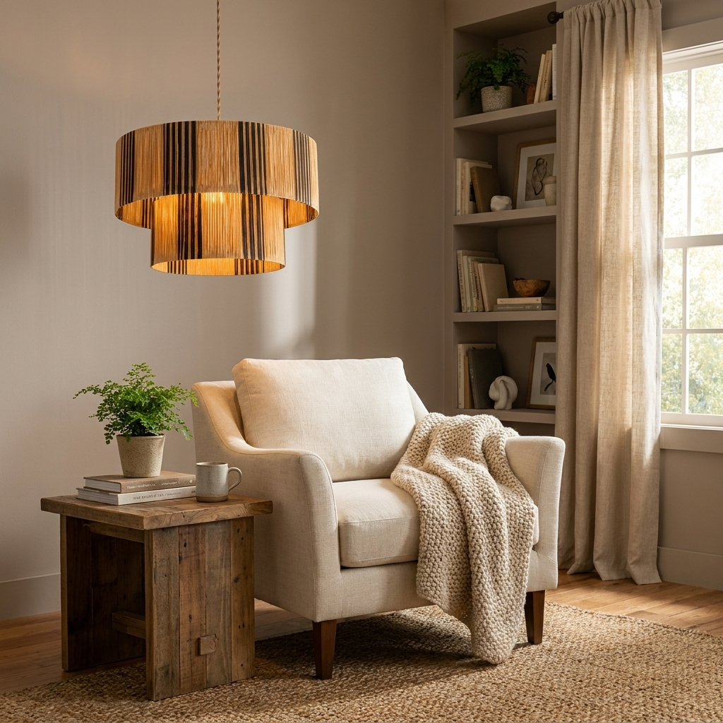 Ravelle Raffia Tiered Pendant Light