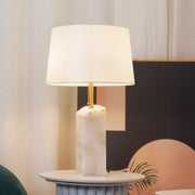 Tischlampe aus rohem Alabaster