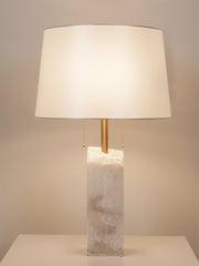 Tischlampe aus rohem Alabaster