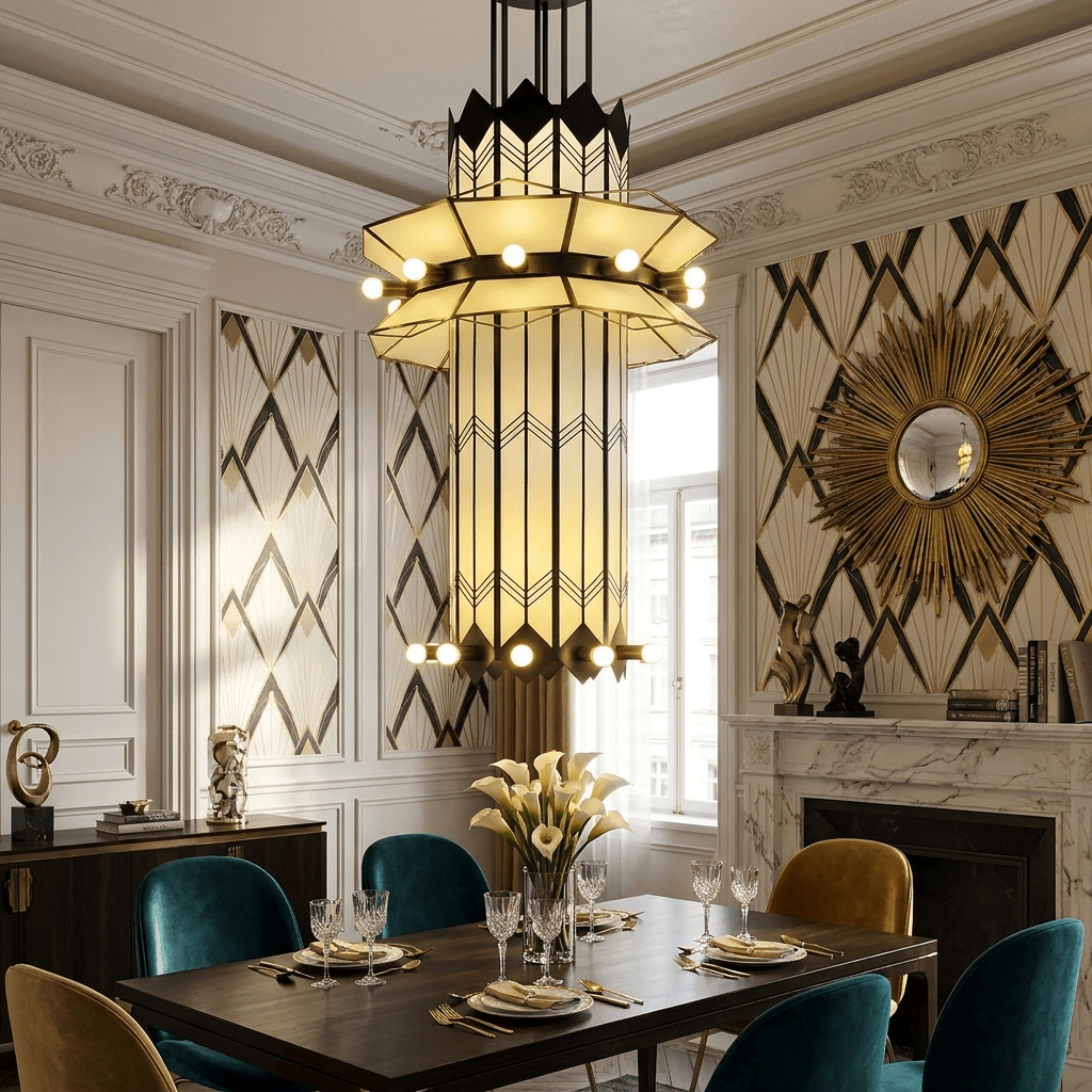 Rayonne Art Deco Pendant Chandelier - Vakkerlight