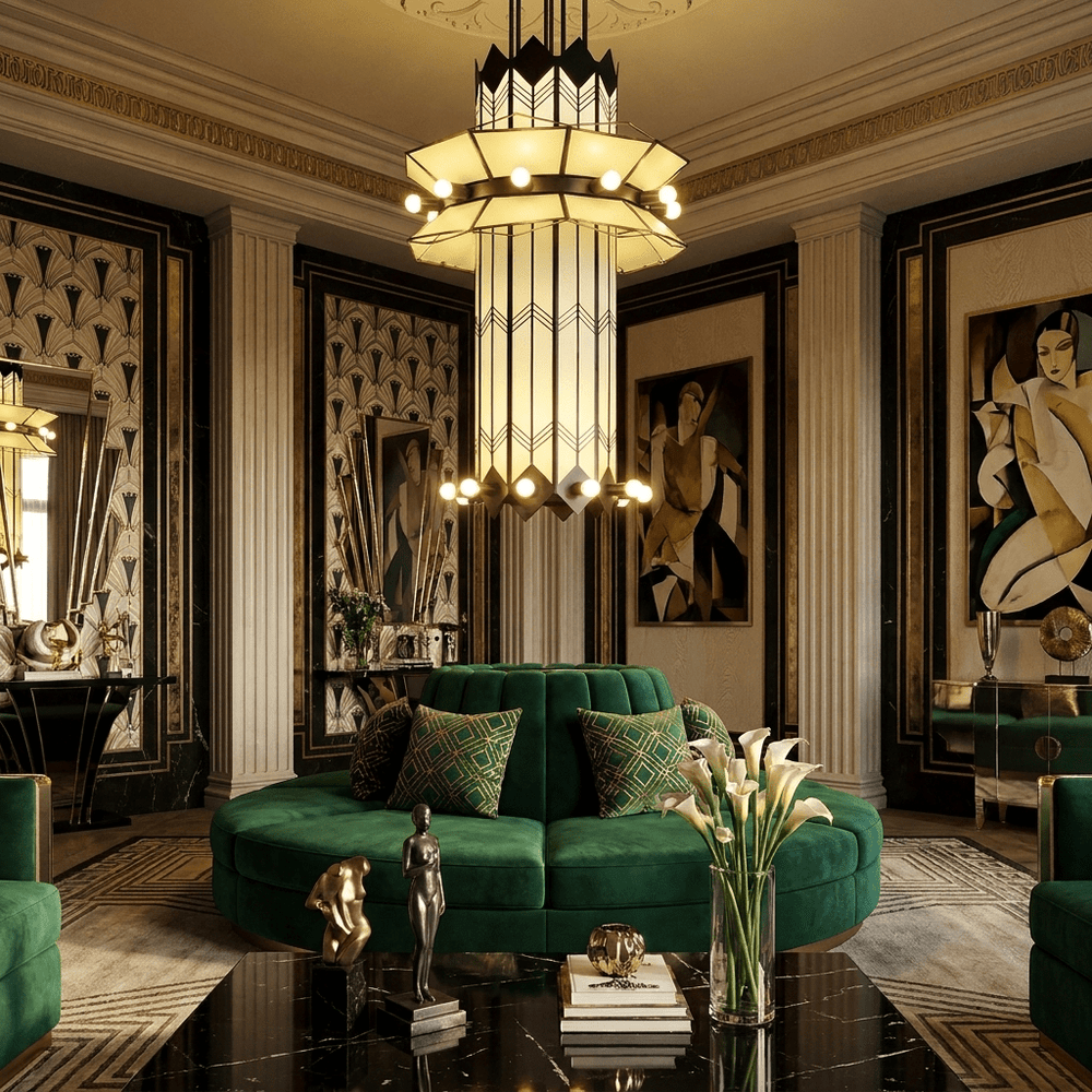 Rayonne Art Deco Pendant Chandelier - Vakkerlight