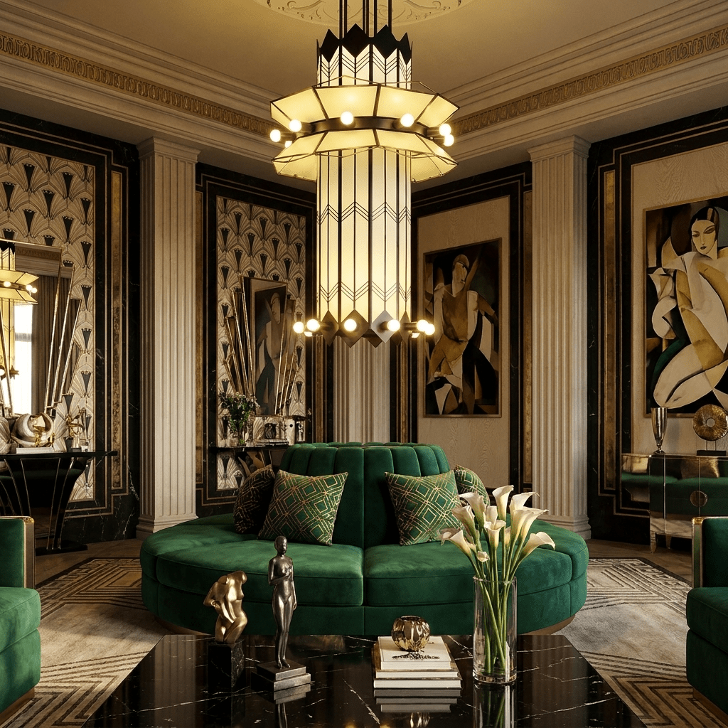 Rayonne Art Deco Pendant Chandelier - Vakkerlight