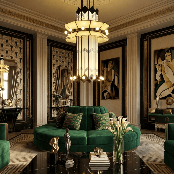 Rayonne Art Deco Pendant Chandelier - Vakkerlight