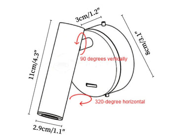 قراءة مصباح حائط LED لغرفة النوم — Dimension drawings 1