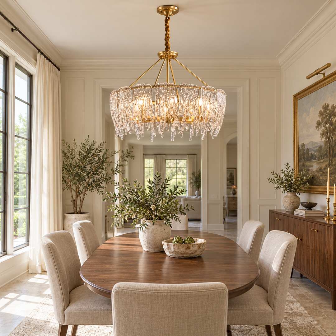 Rectangular Icicle Glass Chandelier