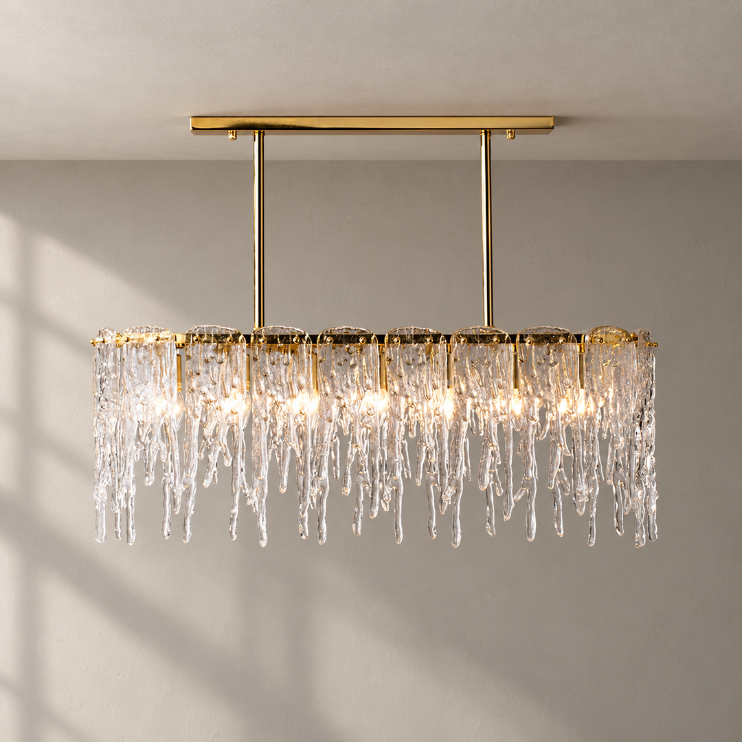 Rectangular Icicle Glass Chandelier