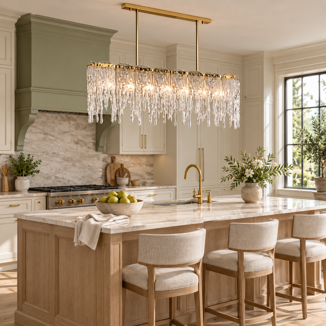 Rectangular Icicle Glass Chandelier