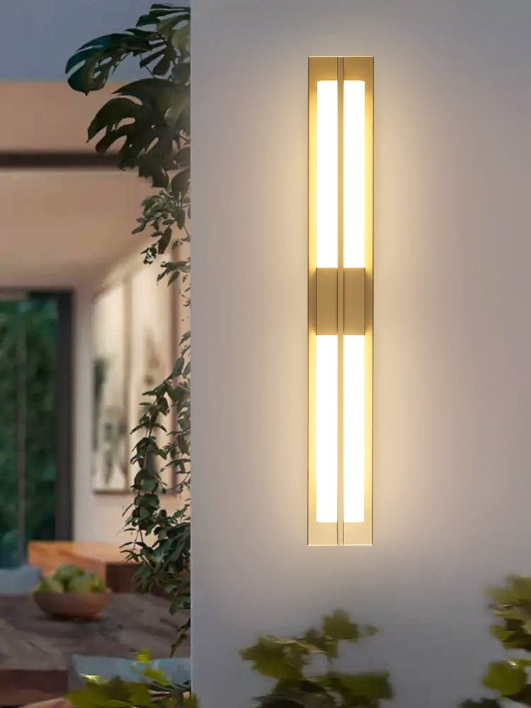 Rectangular Alabaster Brass Wall Sconce - Vakkerlight