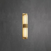 Rectangular Alabaster Brass Wall Sconce