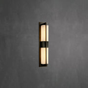 Rectangular Alabaster Brass Wall Sconce