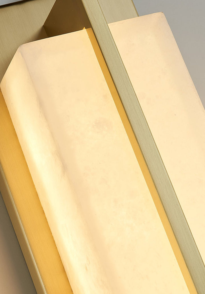 Rectangular Alabaster Brass Wall Sconce - Vakkerlight