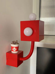 Red Cube Wall Lamp