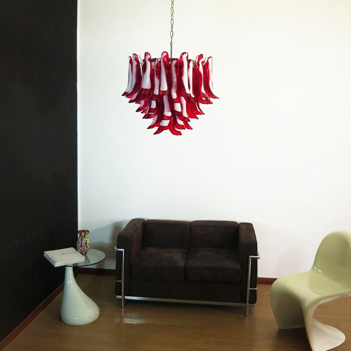 Red Glass Murano Petals Chandelier - Vakkerlight