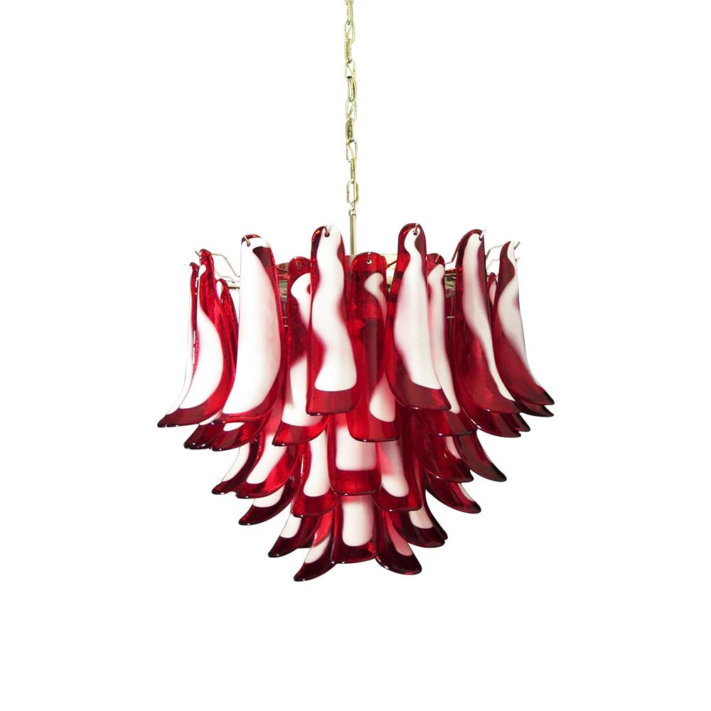 Red Glass Murano Petals Chandelier - Vakkerlight