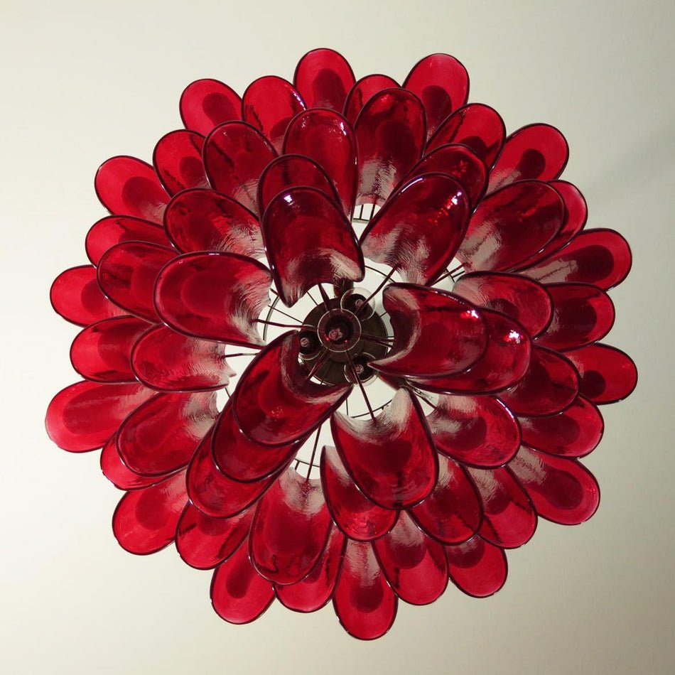 Red Glass Murano Petals Chandelier - Vakkerlight