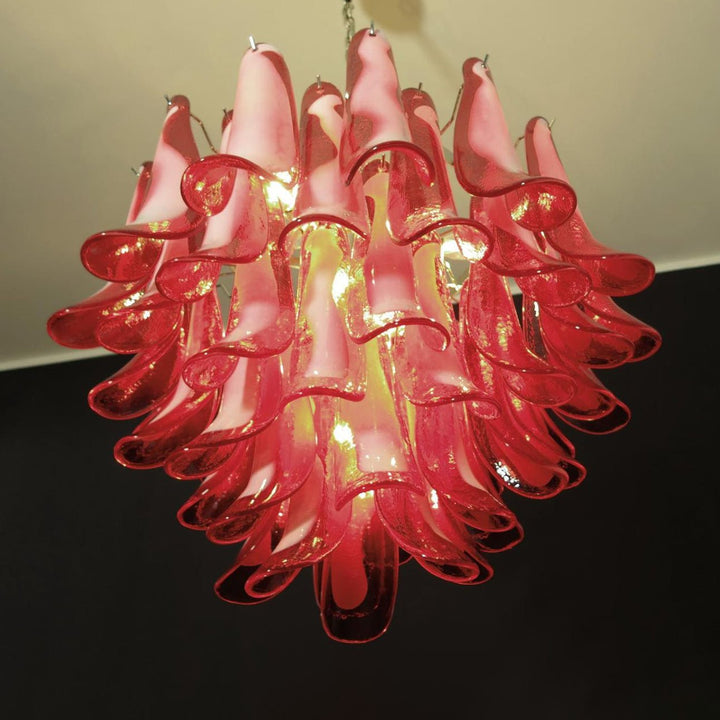 Red Glass Murano Petals Chandelier - Vakkerlight