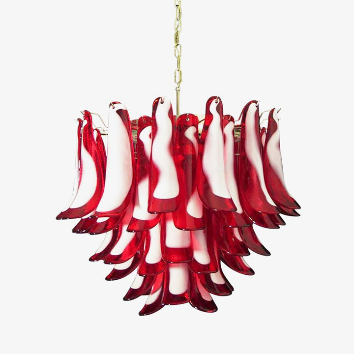 Red Glass Murano Petals Chandelier - Vakkerlight