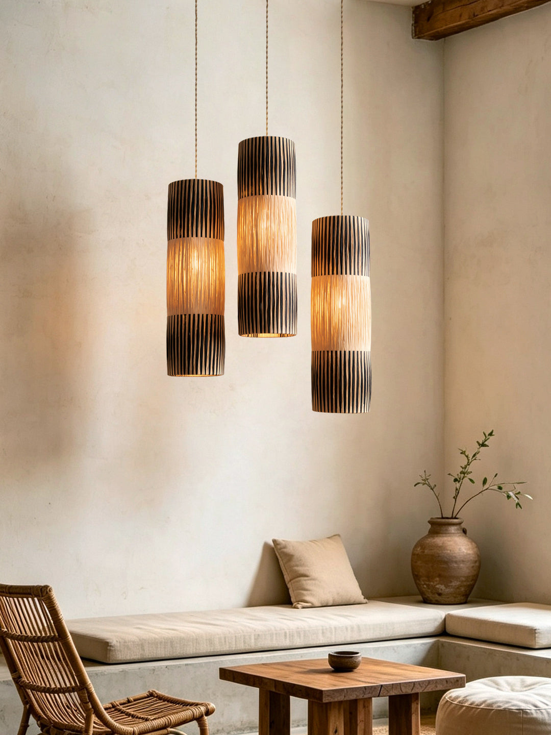 Reed Woven Raffia Pendant Lamp