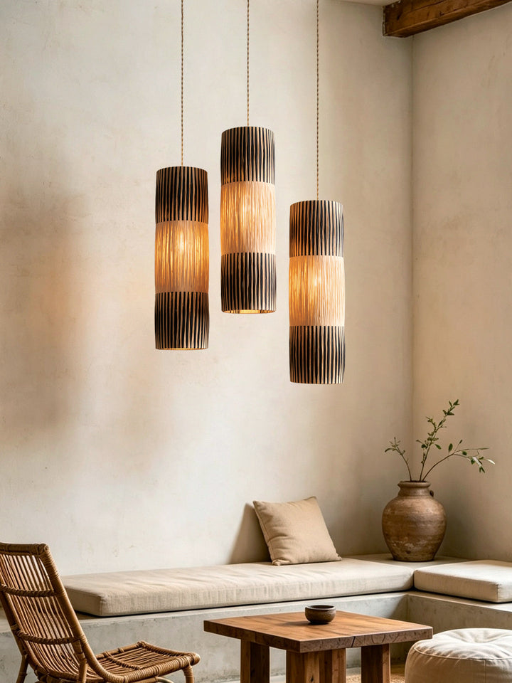 Reed Woven Raffia Pendant Lamp