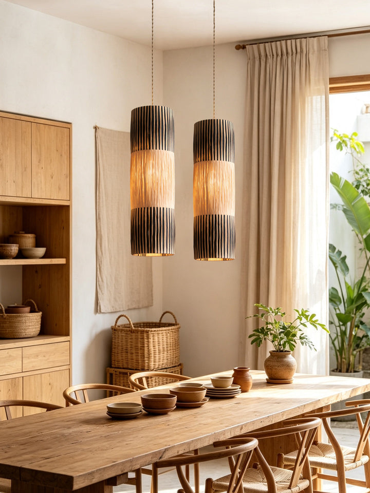 Reed Woven Raffia Pendant Lamp