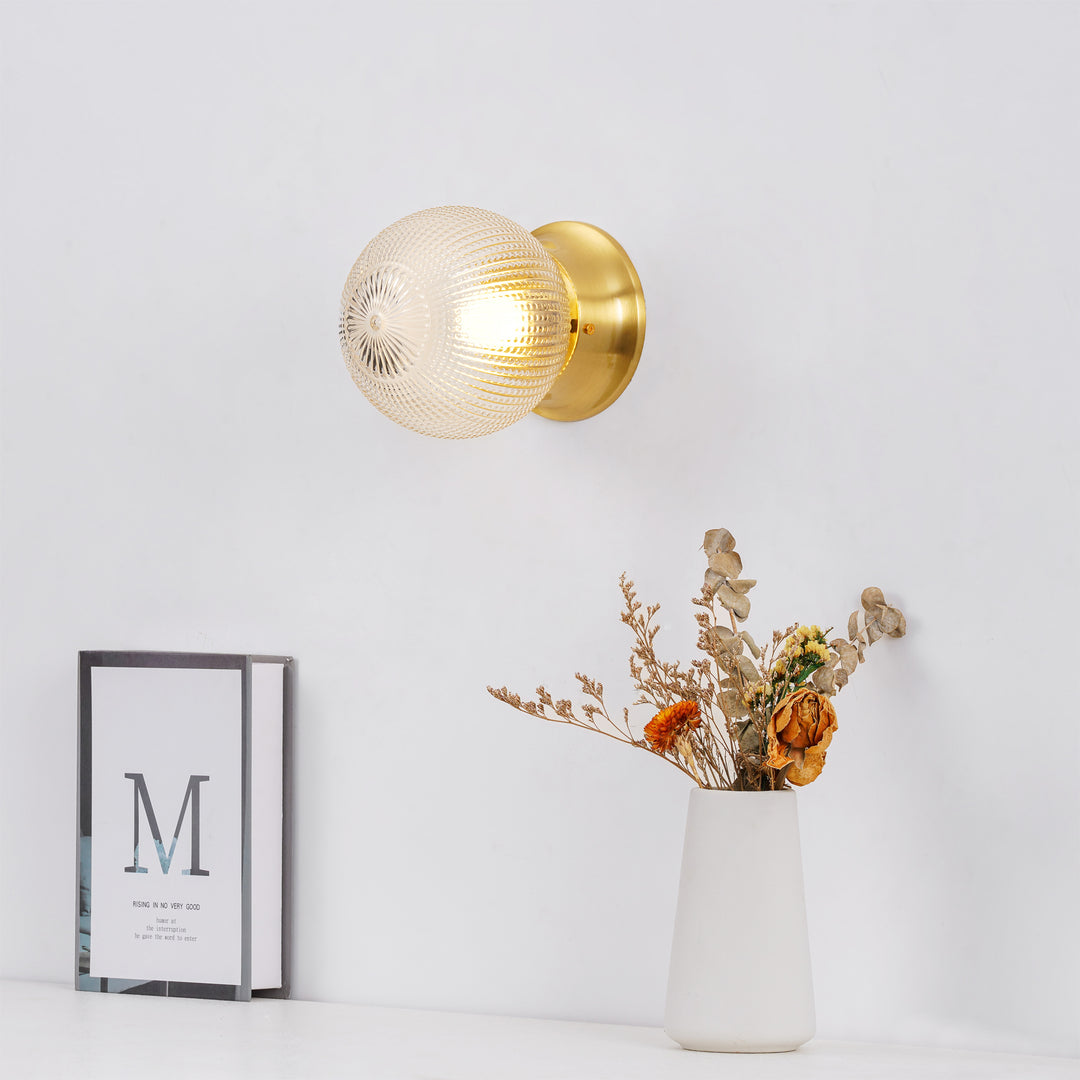 Reeded Globe Flush Ceiling Light - Vakkerlight