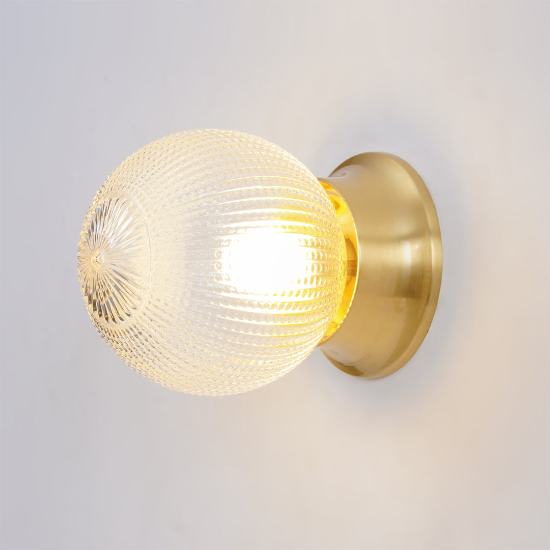 Reeded Globe Flush Ceiling Light - Vakkerlight