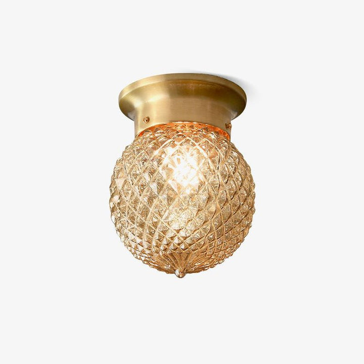 Reeded Globe Flush Ceiling Light - Vakkerlight