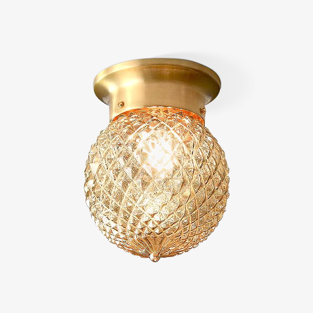 Reeded Globe Flush Ceiling Light - Vakkerlight