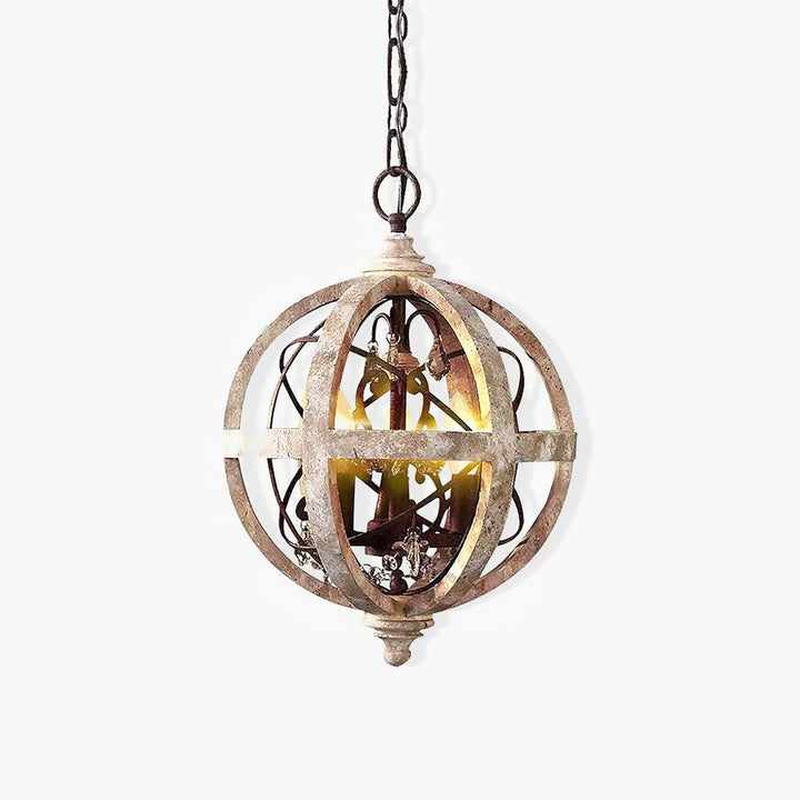 Retro Globe Weathered Chandelier - Vakkerlight