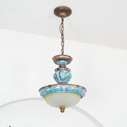 Retro Floral Resin Pendant Light