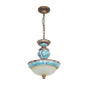 Retro Floral Resin Pendant Light