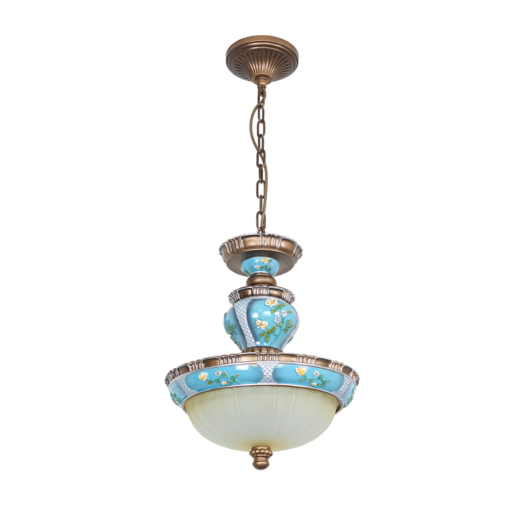 Retro Floral Resin Pendant Light