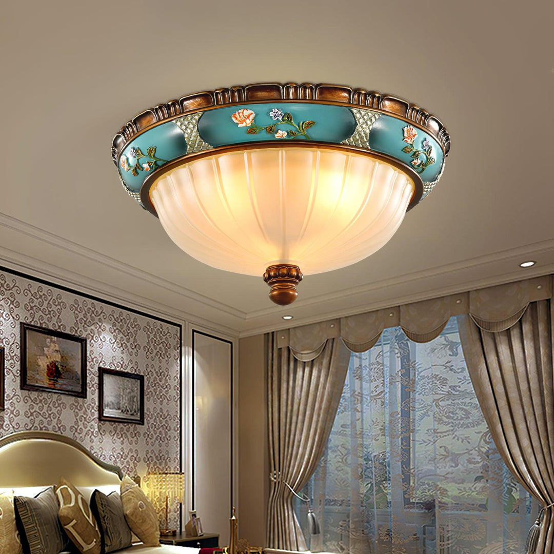 Retro Floral Resin Recessed Ceiling Light - Vakkerlight