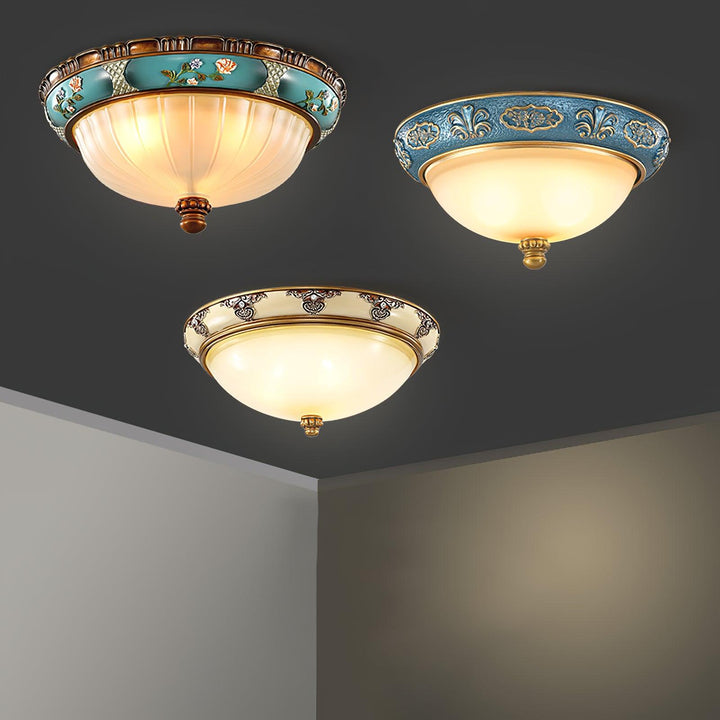 Retro Floral Resin Recessed Ceiling Light - Vakkerlight