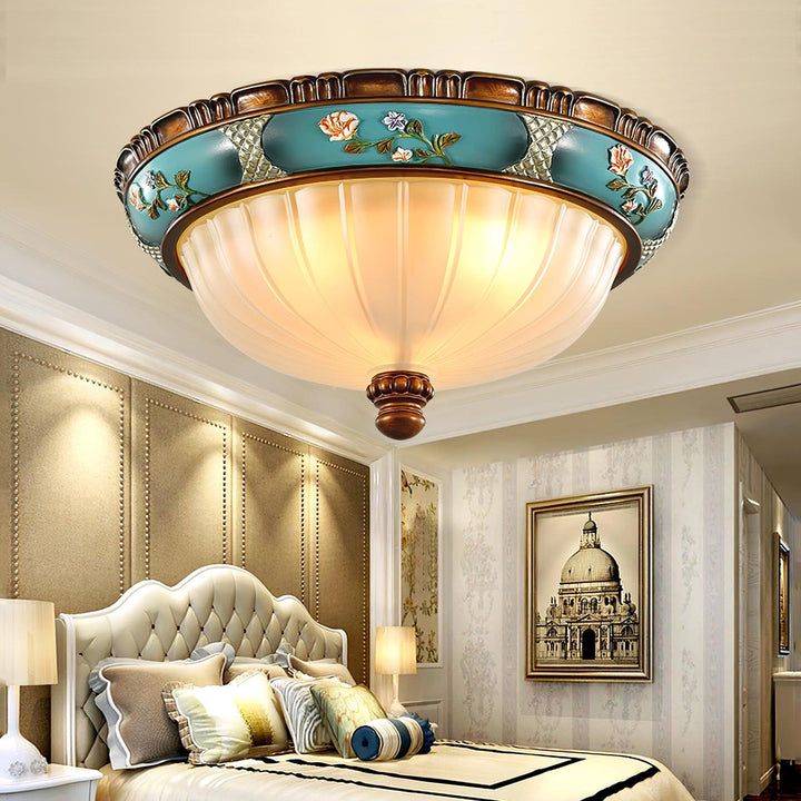 Retro Floral Resin Recessed Ceiling Light - Vakkerlight