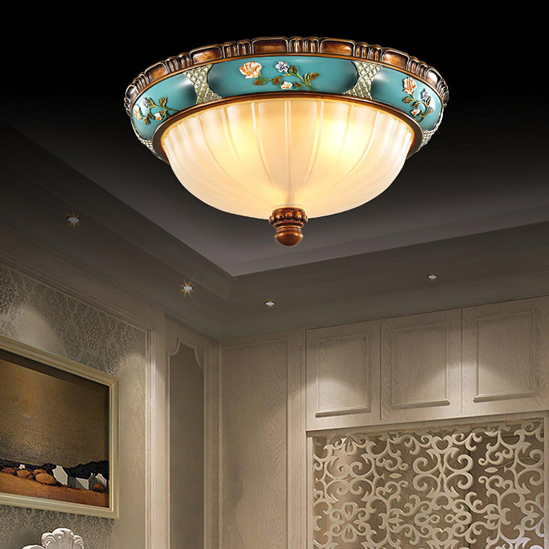 Retro Floral Resin Recessed Ceiling Light - Vakkerlight