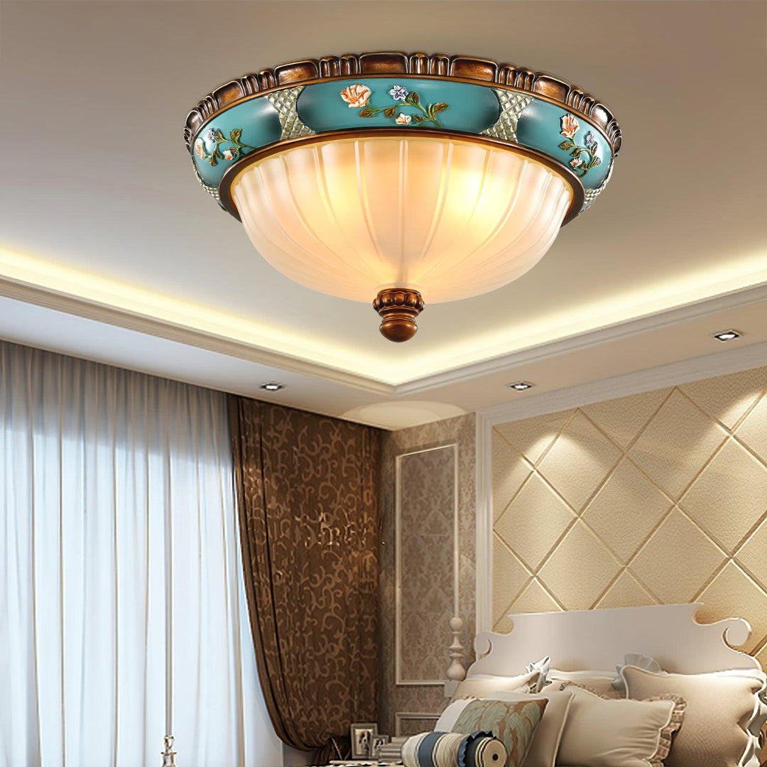 Retro Floral Resin Recessed Ceiling Light - Vakkerlight