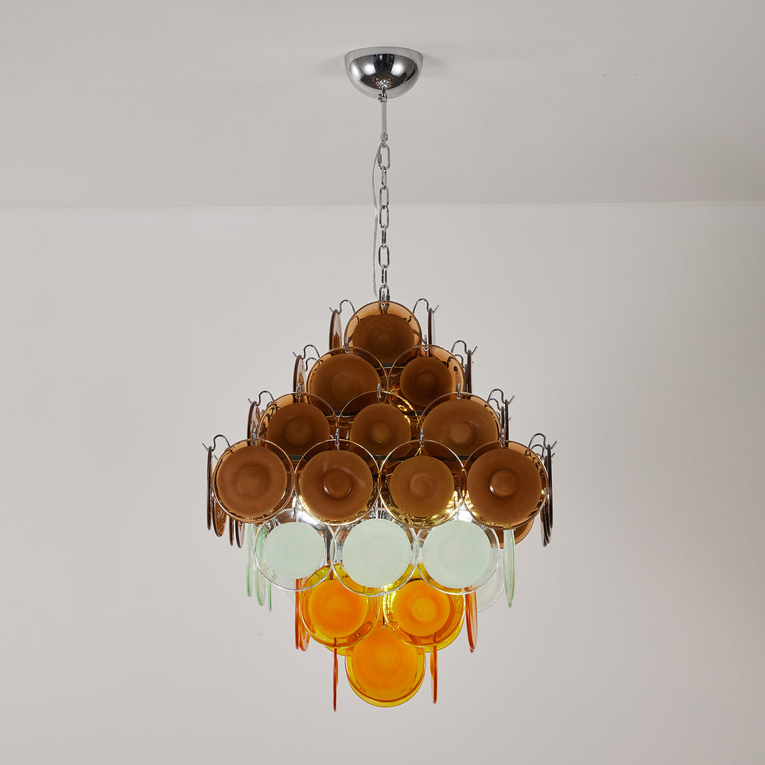 Retro Glass Disc Chandelier - Vakkerlight
