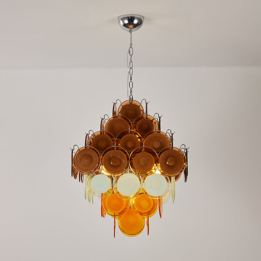 Retro Glass Disc Chandelier - Vakkerlight