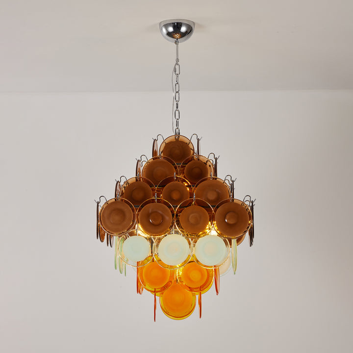 Retro Glass Disc Chandelier - Vakkerlight