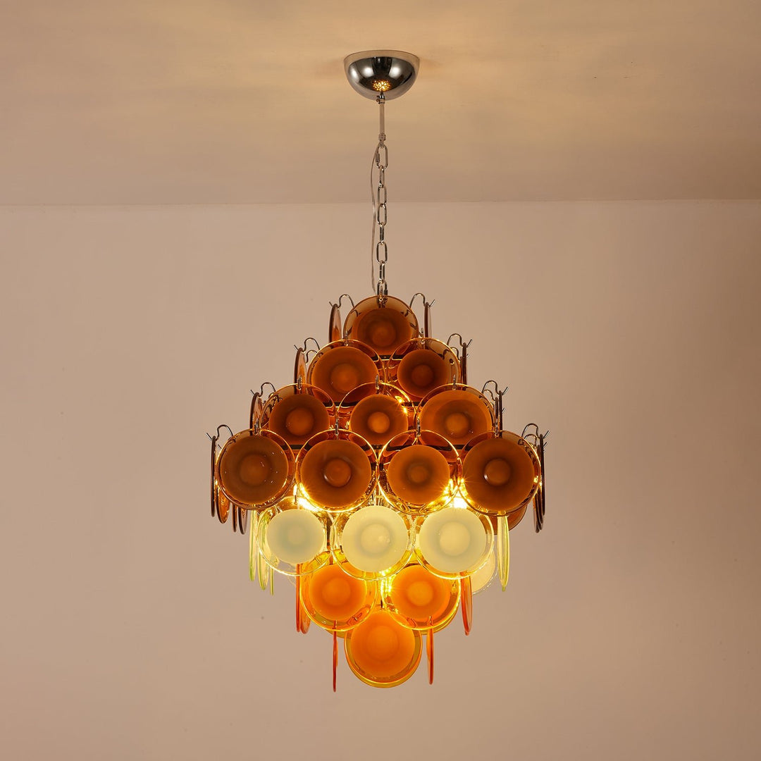 Retro Glass Disc Chandelier - Vakkerlight