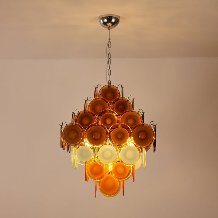 Retro Glass Disc Chandelier - Vakkerlight