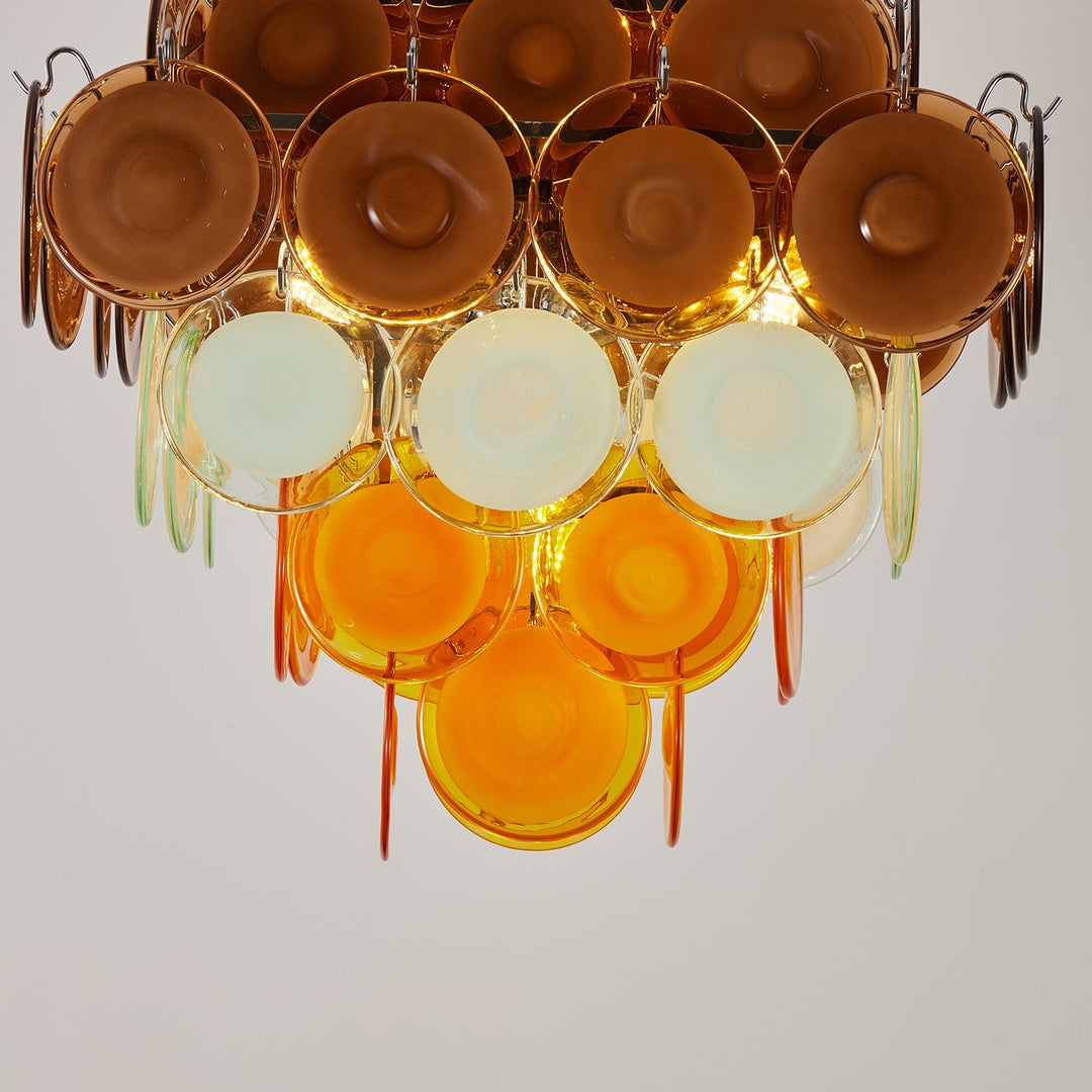 Retro Glass Disc Chandelier - Vakkerlight