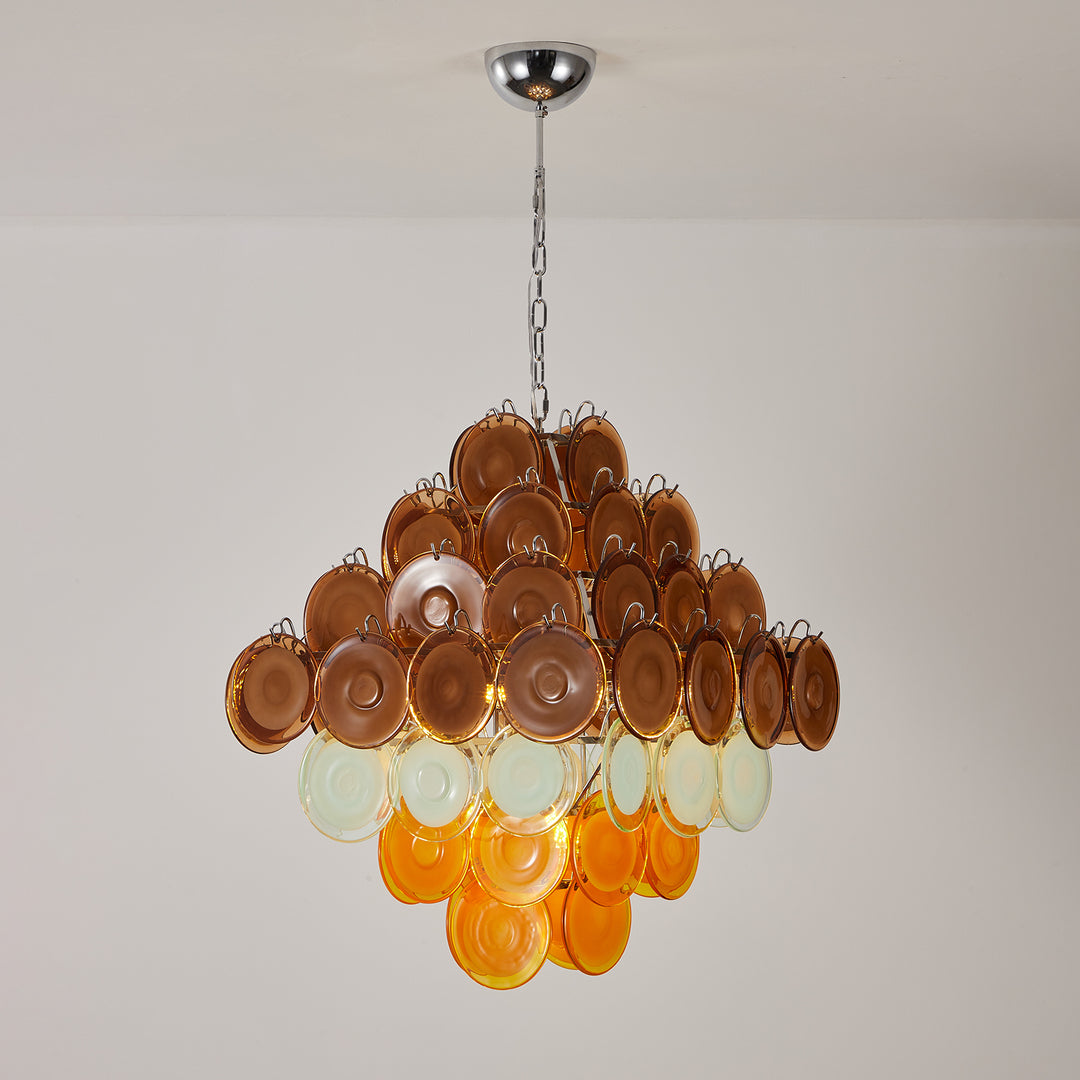 Retro Glass Disc Chandelier - Vakkerlight