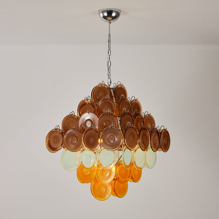 Retro Glass Disc Chandelier - Vakkerlight