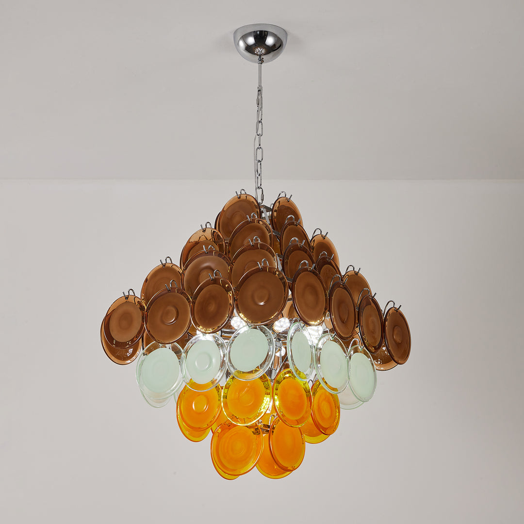 Retro Glass Disc Chandelier - Vakkerlight