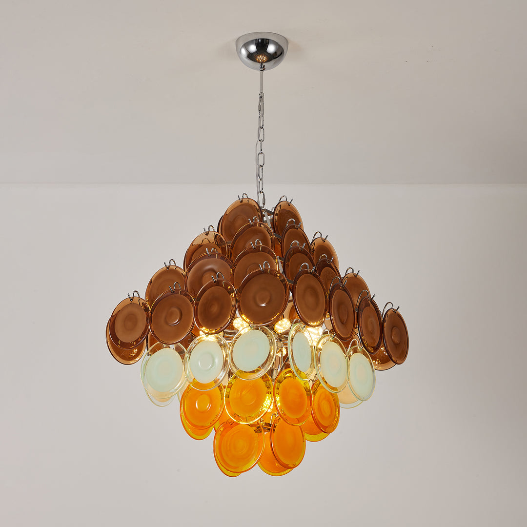 Retro Glass Disc Chandelier - Vakkerlight