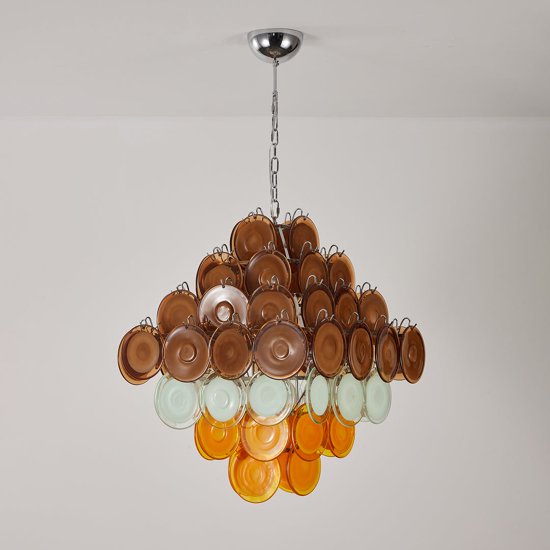 Retro Glass Disc Chandelier - Vakkerlight