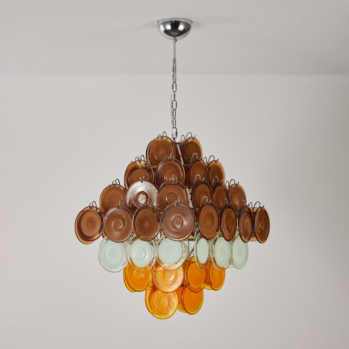 Retro Glass Disc Chandelier - Vakkerlight